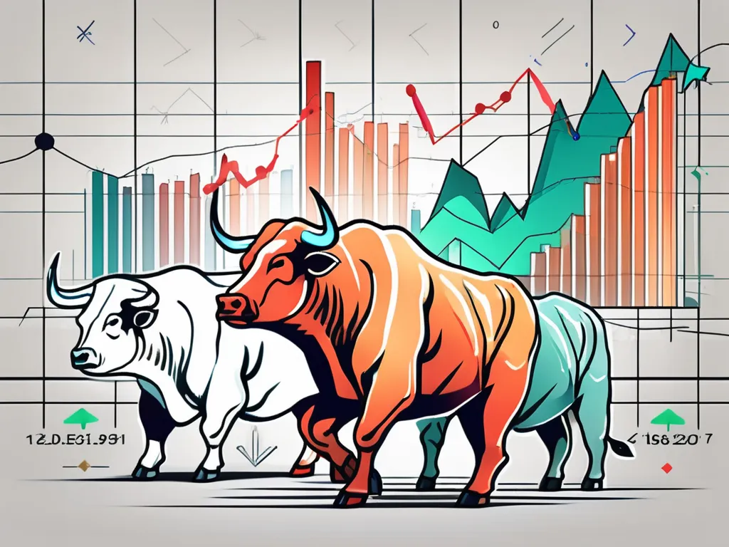 Une scène boursière dynamique mettant en scène un taureau et un ours pour symboliser les tendances du marché