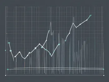 A line graph with fluctuating data points