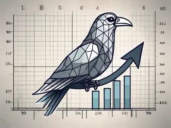 Un condor de fer posé sur un graphique