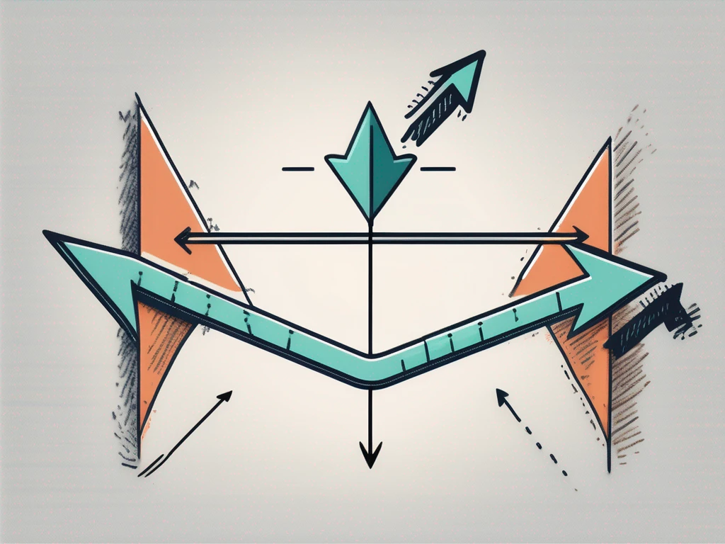 A traditional etf and an inverse etf as two contrasting arrows