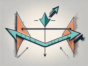 A traditional etf and an inverse etf as two contrasting arrows