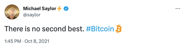 Michael Saylor Tweet, Es gibt keinen zweiten Platz. #Bitcoin