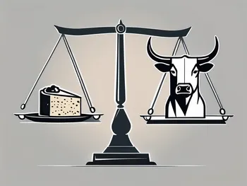 Two contrasting symbols - one representing stocks