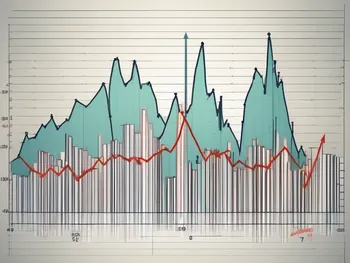 Un graphique boursier avec des tendances haussières et baissières prononcées