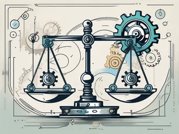 An abstract representation of a balance scale