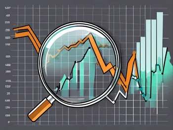 Лупа, парящая над комбинацией символа биткойна и иконы ETF