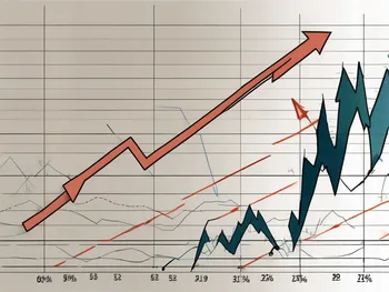 A falling wedge pattern in a stock market chart