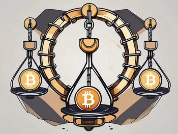 A broken chain with each link representing different crypto symbols