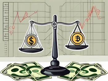 A balanced scale with one side representing fixed exchange rates using a stable currency symbol