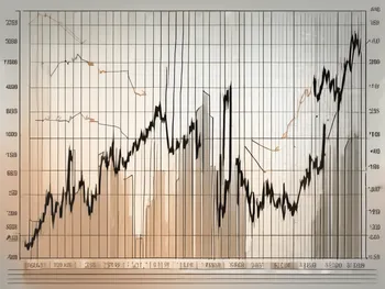 A dynamic stock market chart with sharp zigzag movements