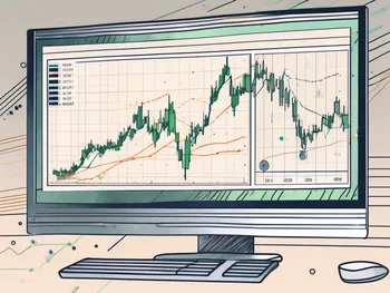 Una pantalla de computadora que muestra un gráfico de trading con puntos destacados que representan órdenes oco (una cancela a la otra)