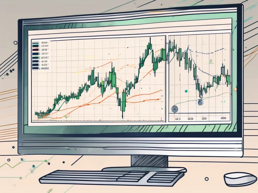 Un écran d'ordinateur affichant un graphique de trading avec des points surlignés représentant des ordres oco (un annule l'autre)