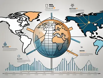 Una línea de tiempo con iconos simbólicos que representan eventos clave en la historia de Bitcoin