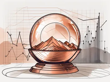 A copper mine with a futuristic crystal ball hovering above it