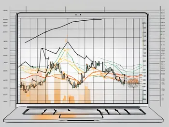 A detailed bitcoin chart on a computer screen with various indicators and trend lines