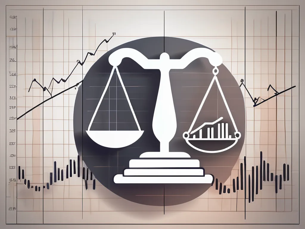 Une balance équilibrée avec un symbole gamma d'un côté et des symboles de trading d'options de l'autre