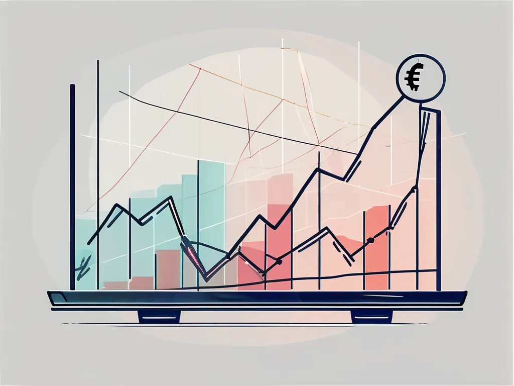 Una balanza equilibrada con diferentes monedas del mundo en un lado y un gráfico en ascenso en el otro