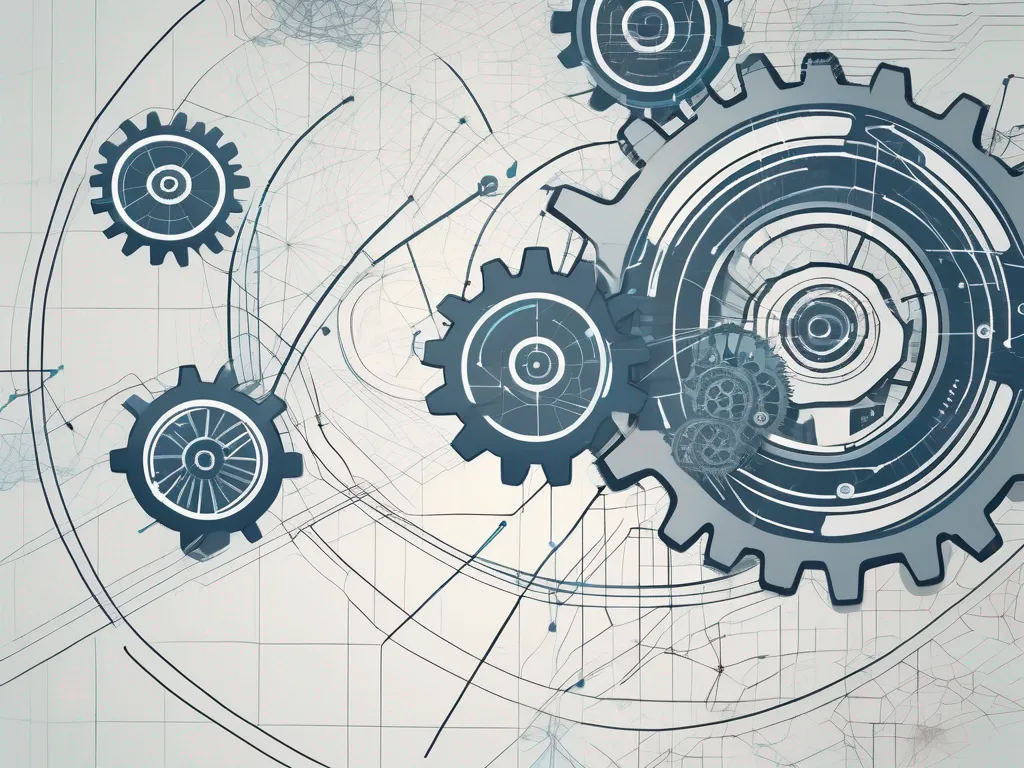 A complex network of interconnected gears