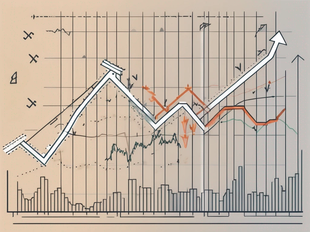 An upward and downward spiraling graph representing investment returns