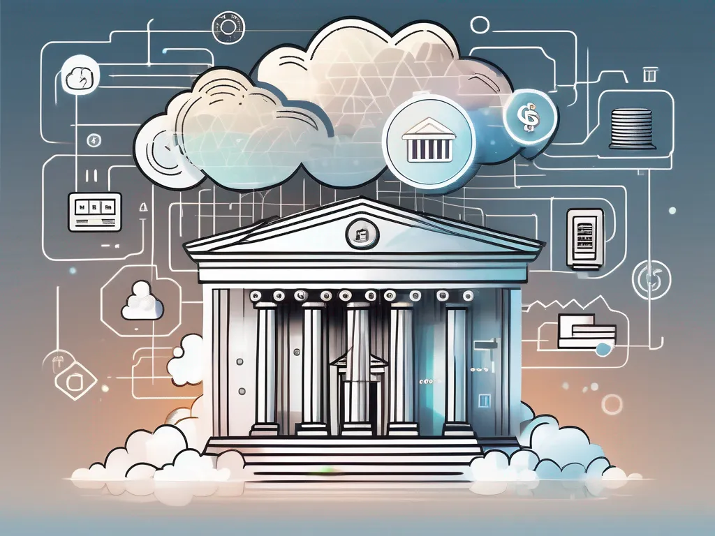 A bank floating on a cloud