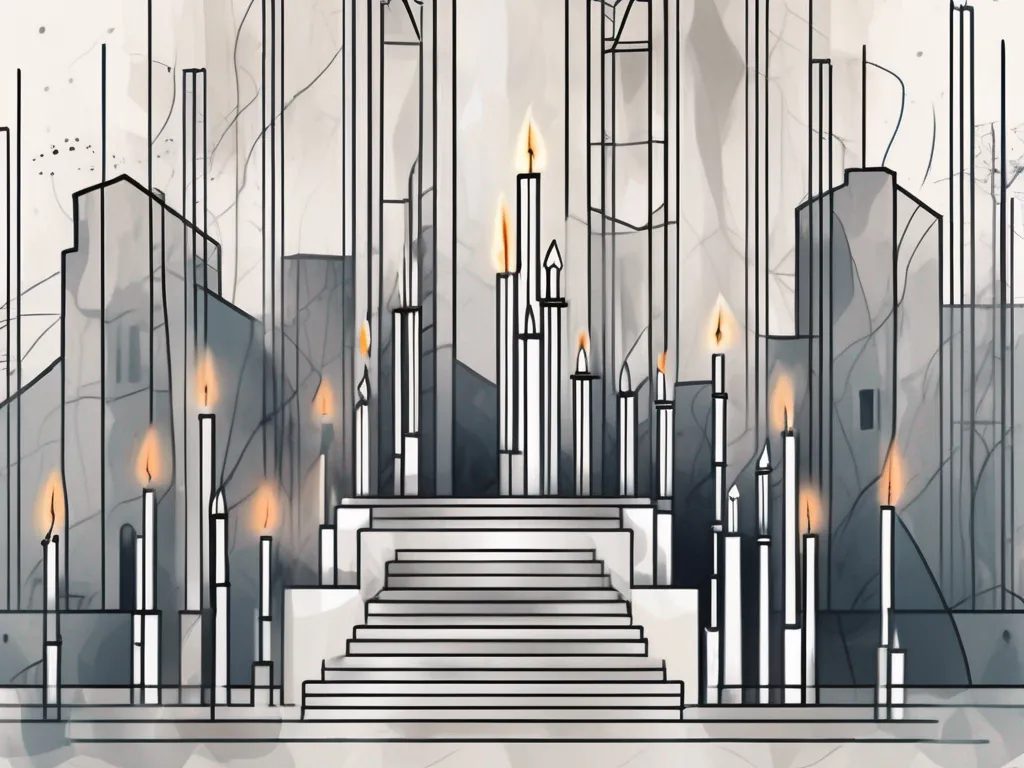 Ein abstraktes Candlestick-Diagramm mit einem hervorgehobenen "abandoned baby"-Muster