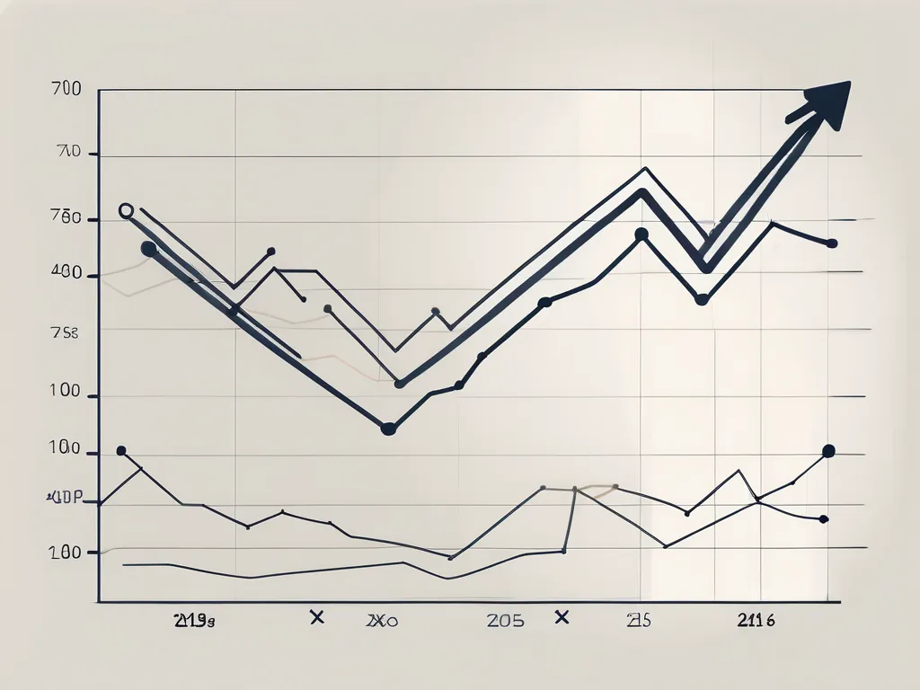 Un gráfico de línea fluctuante que simboliza el índice direccional promedio (ADX)