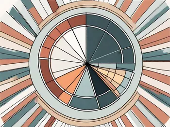 A pie chart divided into various fractional parts