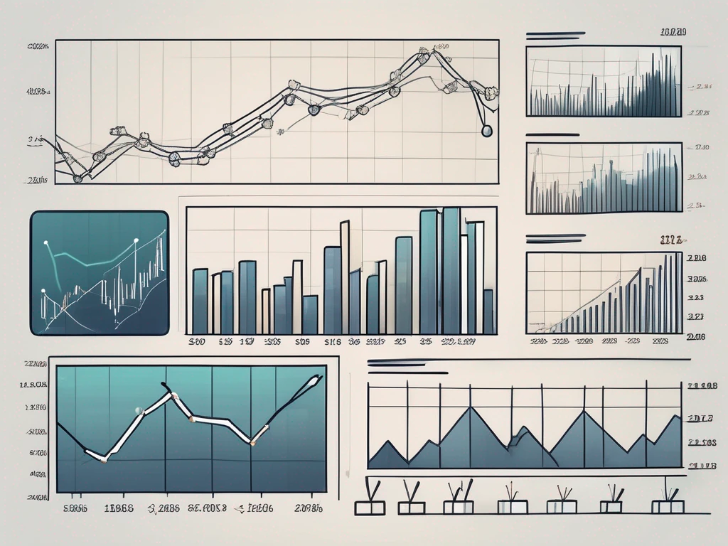 Varios indicadores del mercado de valores como gráficos