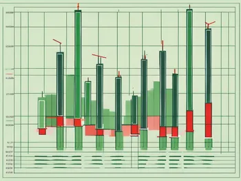 A candlestick chart highlighting the mat hold pattern