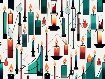 Various types of candlestick patterns on a stock market chart