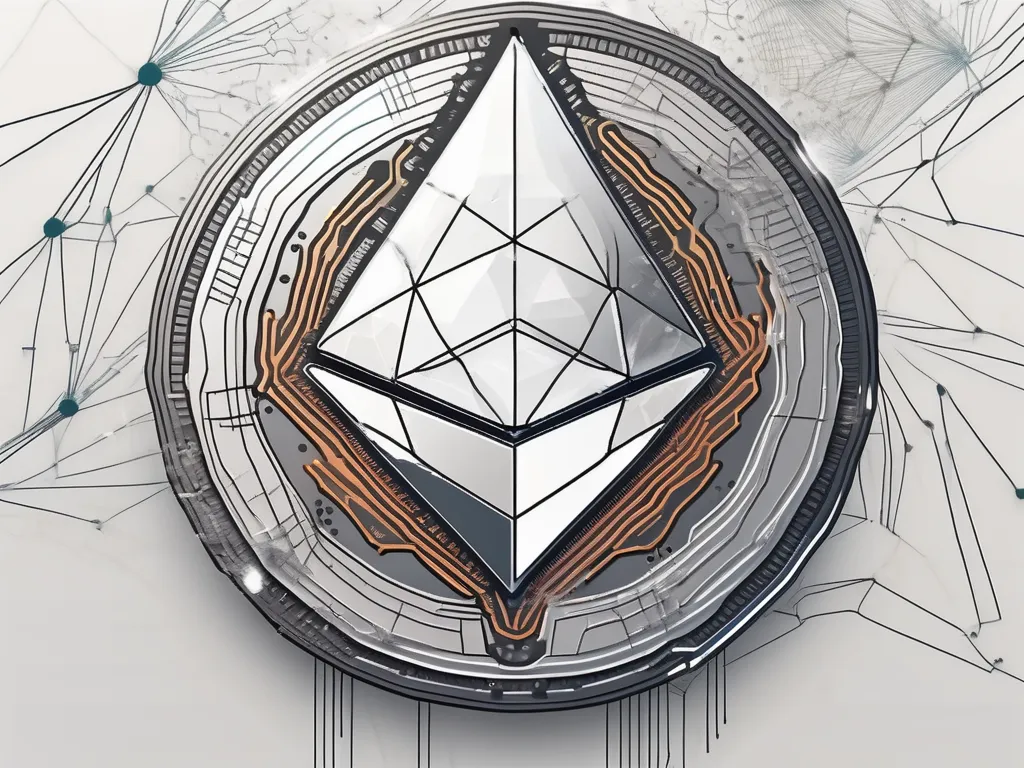 Une pièce Ethereum numérique en cours de dissection