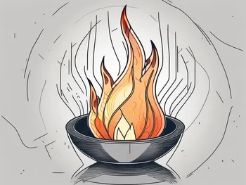 Une flamme symbolique qui consume une représentation physique d'un jeton numérique