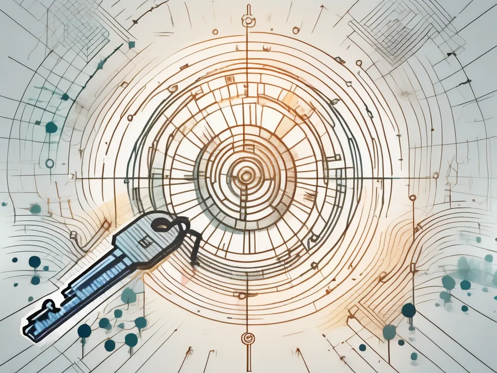 Ein Schlüssel, der ein komplexes Chartmuster entriegelt und sich in einen kraftvollen Energiestoß verwandelt