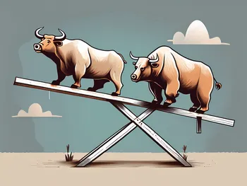 A bull and a bear on a see-saw