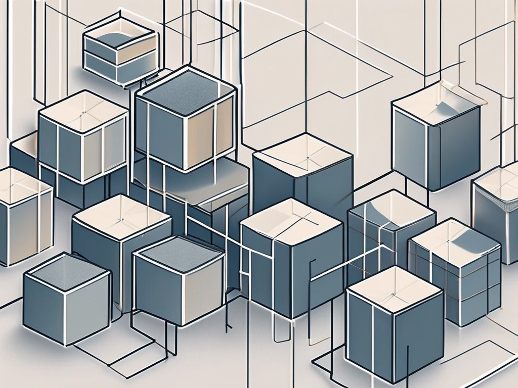 A network of interconnected storage boxes