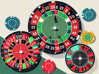 Une roue de roulette avec des couleurs et des numéros alternés