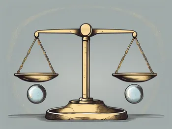 A pair of scales unevenly balanced