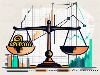 Una balanza con un icono de beneficio en un lado y un icono de stop-loss en el otro