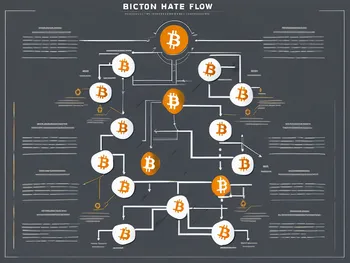 Una representación simbólica del símbolo de bitcoin integrado en un diagrama de flujo