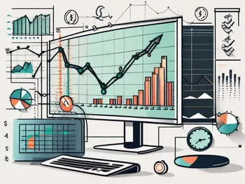 A stock market graph on a computer screen