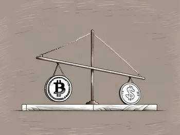 Various global currencies balanced on a seesaw