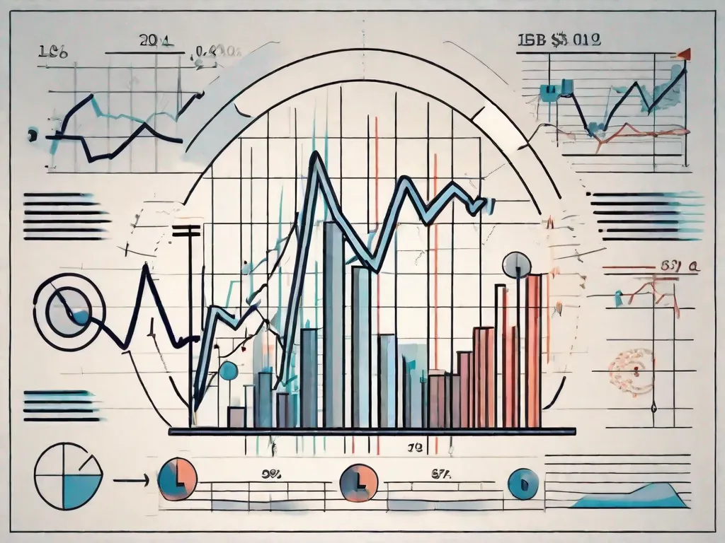 Un gráfico complejo con varios instrumentos financieros como acciones