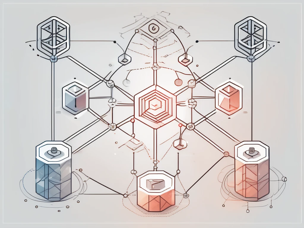 A blockchain network connected to various symbolic oracle icons