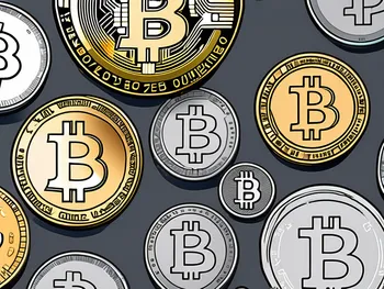 Diverses pièces de différentes tailles représentant différentes cryptomonnaies