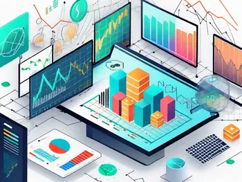 A digital trading platform on a computer screen with upward trending graphs