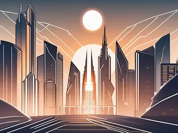 A futuristic city skyline