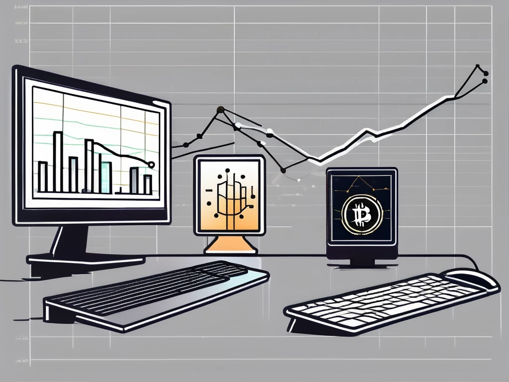 A computer screen displaying a graph chart representing dca (dollar cost averaging) in crypto investment