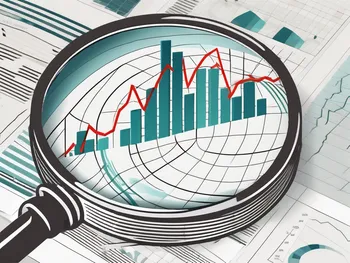 A stock market chart with various patterns highlighted