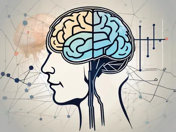 Un cerebro con varios símbolos financieros (como gráficos del mercado de valores)