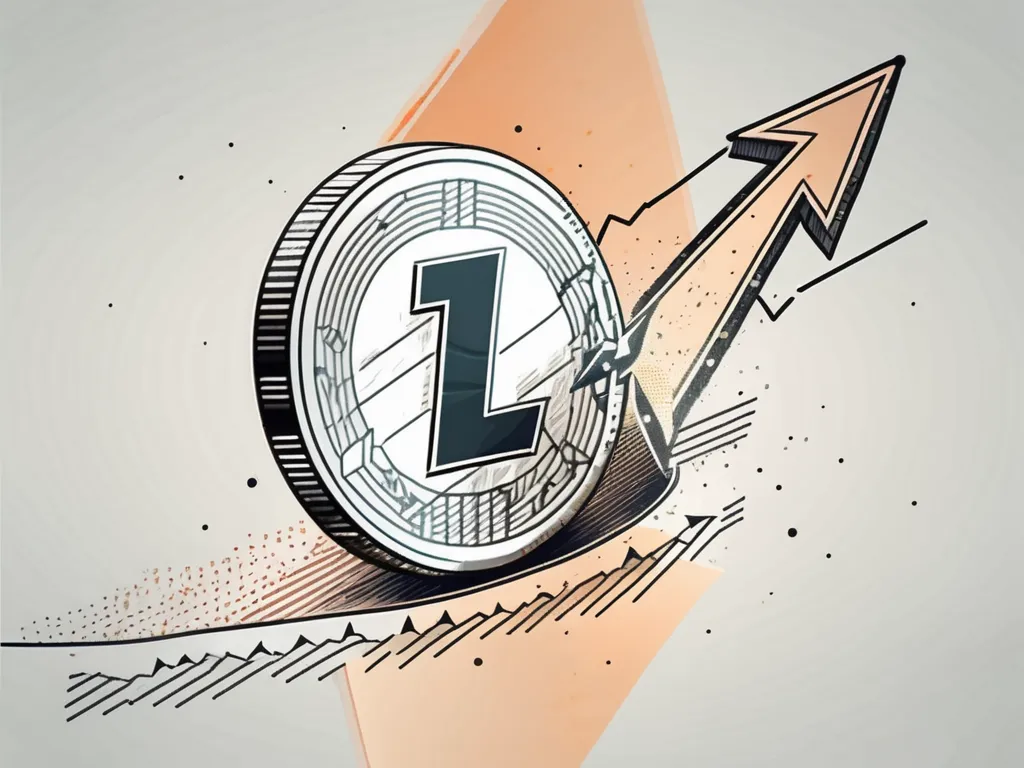 Una moneda de litecoin siendo dividida por la mitad